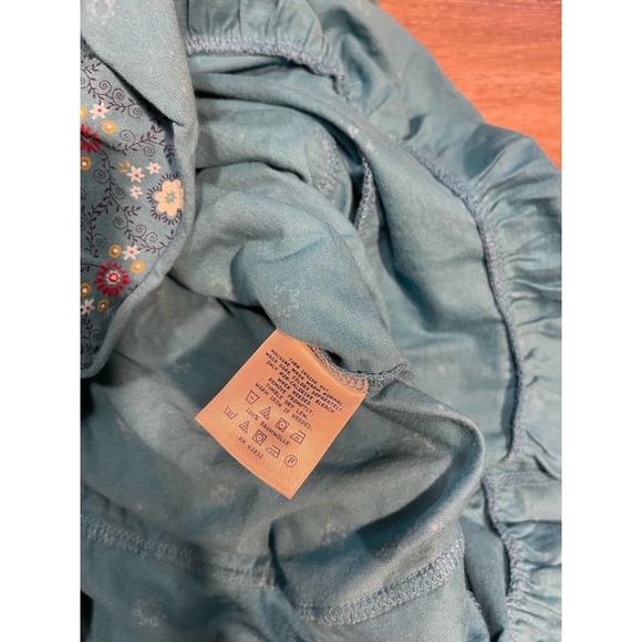 Lands End Girls Blue Flower Long Sleeve Ruffle Dress sz10 - Picture 5 of 6